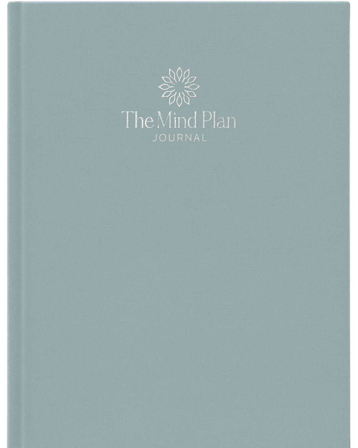 The Mind Plan Journal in light bluey/grey linen