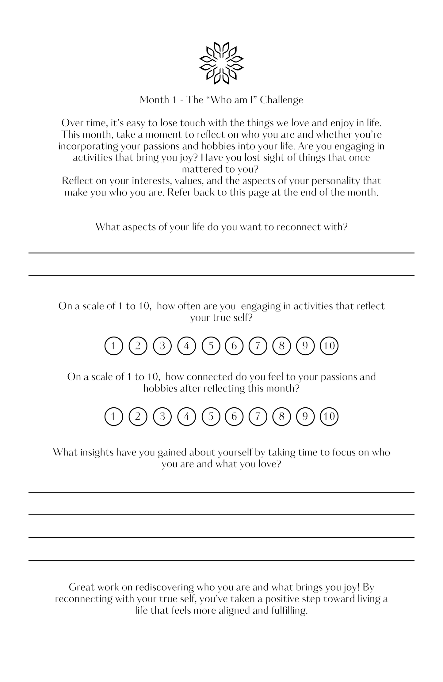 Challenge to get to know yourself better